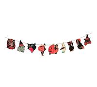 Guirnalda de Halloween - Banderín de Tela Siniestro de 1.6 Metros | Decoración Temática para Interior y Exterior de Porche Balcán Entrada Jardín Cementerio Puerta Ventana