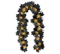 Guirnalda de Halloween con luces, 20 LED, 6.6 pies amarilla para manto