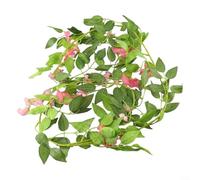 Guirnalda de hiedra artificial de 2 m de flores de glicinia, decoración colgante para boda, jardín, fiesta, balcón, valla, cobertizo y paredes del hogar (c)