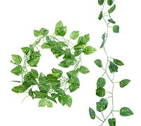 Guirnalda de hiedra artificial, guirnaldas de hiedra artificial, artiflr guirnalda, plantas falsas, hojas verdes, guirnalda de hiedra colgante para boda, cocina, oficina, jardín, balcón, dormitorio