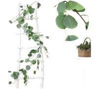 Guirnalda de hiedra artificial verde, hojas de plantas falsas flexibles para decoración de pared del hogar, boda, 2 m (1,7 m, eucalipto)
