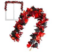 Guirnalda de Hojas de Arce, Decoraciones Artificiales de otoño, Guirnalda de Hojas de otoño, ratán Colorido para el hogar, jardín, Chimenea, Pared y decoración de de Acción de Gracias