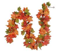 Guirnalda de hojas de otoño, impermeable, elegante, hojas de arce artificiales, guirnalda de otoño de 175 cm, hojas de otoño, hojas de arce rústico artificial, guirnalda de otoño de hojas de arce