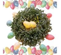 Guirnalda de Huevos de Pascua iluminada - Guirnalda Floral Artificial para Puerta con función Luminosa, decoración Colgante en la Granja de Primavera | Decorativo de Temporada Adecuado para