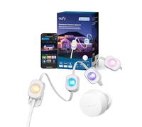 Guirnalda de luce para exterior eufy S4 30 m con 72 LED, illumination activator radar, resistencia IP67, illumination ambient con IA, control contaminant eufy, RGBWW inteligente