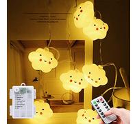 Guirnalda de luces con pilas para habitación infantil, 8 modos con temporizador 3 m 20LEDs, luz nocturna para habitación, decoración de cumpleaños, fiestas, Navidad, blanco cálido