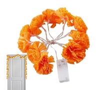 Guirnalda de luces de caléndula: LED de caléndula iluminada, decoraciones de flores Diwali, decoraciones del Día de lot muert para el hogar, decoración del hogar, cadena de luces festivas, celebraci
