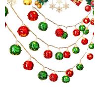 Guirnalda de luces de campanas de Navidad, impermeables, festivas, LED, decoraciones de árbol de Navidad, guirnaldas de campanas de luces navideñas, para decoración del hogar, boda, chimenea, al aire