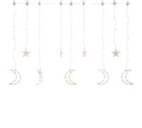 Guirnalda de luces de estrellas y luna vidaXL con mando a distancia, 345 LED, luz blanca cálida para el hogar