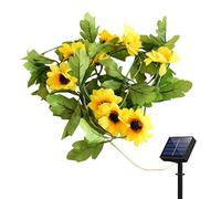 Guirnalda de luces de girasol para decoración de habitación, accesorios de alimentados por energía solar, de vacaciones, decoraciones de boda, vides colgantes estéticas, luz nocturna
