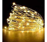 Guirnalda de luces de hadas USB de 16 pies, 50 LED, lámpara colgante decorativa para Navidad, Halloween, boda, fiesta, jardín, patio, paisaje, iluminación de patio trasero