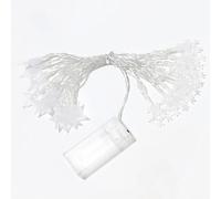 Guirnalda de luces LED bajo voltaje, 5 m, forma de estrella y copo de nieve, blanco cálido, ideal para decoraciones festivas y ambientación.