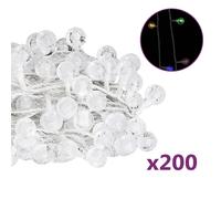 Guirnalda de luces LED de colores vidaXL, 20 m, 200 LED, luz decorativa navideña