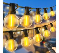 Guirnalda de Luces LED para Exteriores con Control Remoto G40 de 20 m y 65,5 pies Regulable con Bombillas IP44 Resistentes a la Intemperie para Balcón y Patio