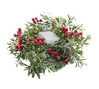Guirnalda de luces LED que funciona con pilas, vid sintética con bayas de frutas rojas, decoración de aguja de pino de alambre de cobre, cadena de luces de Navidad para mesa, escaleras, manto