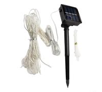 Guirnalda de luces LED solares para sombrilla, 104 luces, 8 modos de luz, alambre de cobre IP67, para patio, jardín y playa, con panel solar y pinza (color color)