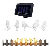 Guirnalda de luces solares de poliestireno impermeable con iluminación de animales, lámparas de ambiente para baño de pájaros, colgante para patio trasero, , lámpara de noche para porche