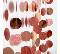 Guirnalda de lunares de oro rosa con purpurina para decoración de fiestas, decoración de papel, diseño de lunares, para colgar, decoración de fondo para bodas, cumpleaños,