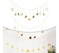 Guirnalda de metal para colgar en la pared de fase lunar para decoración estética bohemia del hogar, para paredes, espejos, estantes y más (grande)