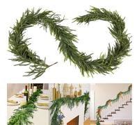 Guirnalda De Navidad Artificial Norfolk - Pino Realista Verde para Adornar Puertas, Escaleras y Chimeneas