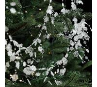 Guirnalda de Navidad con cuentas de perlas de 2 m, material plástico blanco transparente diseñado para la estética europea MILKY (A)