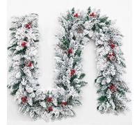 Guirnalda de Navidad con efecto de nieve en material de PVC para árbol y decoración del hogar, diseñada para el estilo tradicional de vacaciones y exhibición flexible durante eventos de temporada (2,7