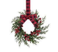 Guirnalda de Navidad de 25,4 cm, decoración navideña artificial, decoración de corona, para interiores, iglesias, oficinas, hogar, cafetería, puerta de casa, de invierno, pared, ventana, repisa
