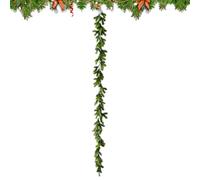 Guirnalda de Navidad, planta falsa reutilizable, guirnalda de pino artificial para Navidad, para pared, escalera, manto, puerta delantera, ventana, reunión, graduación, fiesta de cumpleaños