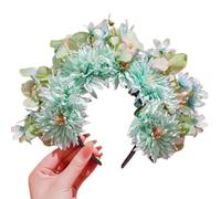 Guirnalda de novia con flores para boda, diadema de doble cara, accesorio para el pelo para niñas, accesorio para el pelo
