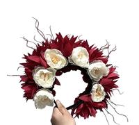 Guirnalda de novia con flores para boda, diadema de playa, diadema para el pelo, accesorio para el cabello para niñas, accesorios para la cabeza