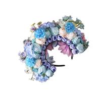 Guirnalda de novia con flores para boda, diadema de playa, diadema para el pelo, accesorio para el cabello para mujeres, accesorios para la cabeza