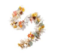 Guirnalda de otoño apta para alérgicos, sin herramientas, decoración de otoño para interiores y exteriores, sala de estar, fiesta, decoración de follajes artificiales de otoño