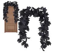 Guirnalda de otoño negro realista - Decoración de hojas de arce, decoración de hojas de temporada | Mysterious Falls Decoraciones Pieza, Hermosas guirnaldas para marco de puerta de mesa Navidad