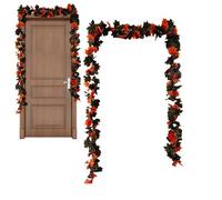 Guirnalda de otoño para manto, guirnalda de hojas artificiales de otoño, decoración del hogar para puertas, oficinas, estanterías, patio, ventana de otoño, porche, mesa, patio, festival, cocina