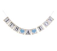 Guirnalda de pancarta para decoración de fiesta de baby shower, con texto en inglés "It's A Girl Boy"