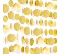 Guirnalda de Papel 4 Piezas x 4m Guirnalda de Círculos de Papel Brillante Decoracion Colgante Fiesta para Fiesta, Festival, Boda, Compromiso, Aniversario, Cumpleaños (Dorado)