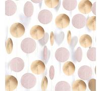 Guirnalda de Papel 4 Piezas x 4m Guirnalda de Círculos de Papel Brillante Decoracion Colgante Fiesta para Fiesta, Festival, Boda, Compromiso, Aniversario, Cumpleaños (Champagne Oro)