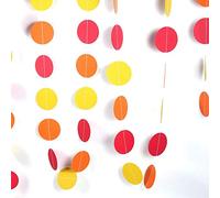 Guirnalda de papel circular, lunares colgantes, 4 M, papel colgante redondo colorido, guirnalda circular, cadena de cuerda, decoración del banquete de boda en casa(7)