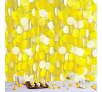 Guirnalda de papel de seda amarillo de 205 pies, con puntos circulares grandes, para colgar, telón de fondo, banderines de lunares para abeja, girasol, baby shower, decoración de fiesta de graduación