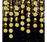 Guirnalda de Papel, Fiesta Decoración de Redonda Colgante Papel Banner para Cumpleaños Boda Bienvenida al Bebé, 4 Paquetes (Oro)