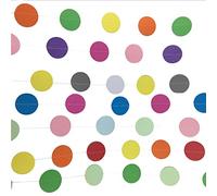 Guirnalda de papel redonda de 12 m, papel de puntos coloridos, decoraciones para ventanas colgantes, pancarta de serpentina de arco iris de 4 m, decoración de fiesta para cumpleaños, boda, carnaval