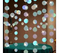 Guirnalda de papel redonda de 52 pies, 4 guirnaldas de 4 m, con purpurina irrisada, bandera de círculo colgante para cumpleaños, boda, Navidad, Año Nuevo, fiesta de fin de año