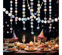 Guirnalda de Papel Redonda de Colores, 8 Piezas 4m Guirnalda de Círculos de Papel Brillante, Decoracion Colgante Fiesta, para Bodas Cumpleaños Fiestas Tiendas, el Carnaval, Decoración del Hogar