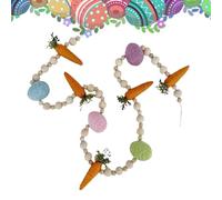 Guirnalda de Pascua - Decoración rústica de 100 cm con Huevos y Cuentas de Madera | Colgante para árbol, Puerta, Ventana, Dormitorio, Interior, Primavera, fotografía Dom