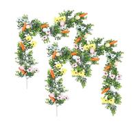 Guirnalda De Pascua En Colores Pasteles,2 Piezas Guirnalda de Huevos de Pascua Primaveral - Decoraciones Artificiales de 175 Centímetros - para Interior, Pared, Repisa, Escaleras y Ventana