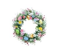 Guirnalda de Pascua para Puerta Principal - Decoración Floral Artificial de Pared 35 cm con Huevos - Corona para Puerta Primavera,para Estaciones Otoño Invierno Verano Navidad Terraza Patio