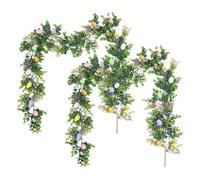 Guirnalda de Pascua Pastel, Guirnalda Artificial de Huevos de Pascua | Decoraciones Artificiales de 175 cm | para el hogar, Interior, Pared, Chimenea, escaleras, Ventana