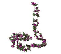 Guirnalda de peonías artificiales para colgar plantas para arco de boda, jardín, dormitorio, pared, decoración de arte estético, maceta de pared con plantas artificiales (morado, talla única)