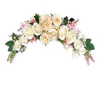 Guirnalda de peonías para boda, flores artificiales para puerta, pared y decoración de fiestas - champán Swag