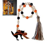 Guirnalda de perlas de Halloween rústica guirnalda decoración con borlas